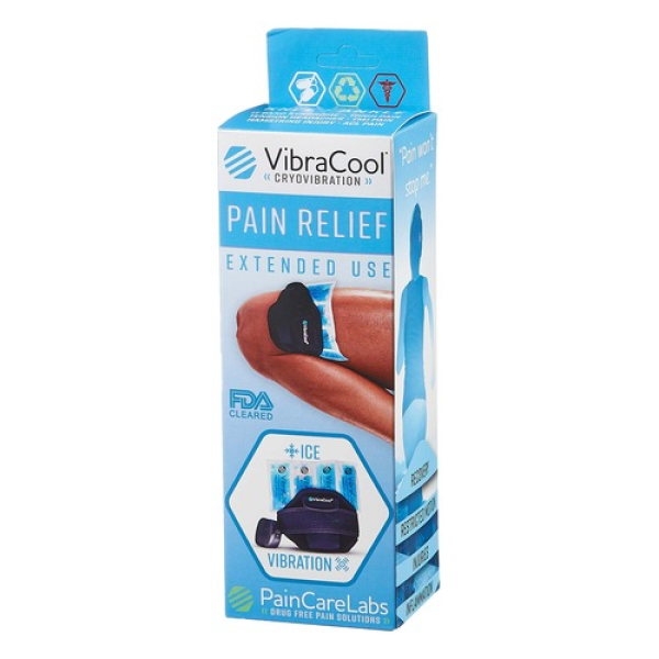 VibraCool Extended - bewezen hulpmiddel voor pijnverlichting bij o.a. knie of enkel, zoals jumper’s knee, IT-band/peesplaat, enkelpijn en ook kuit- of hamstringbeperking.